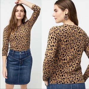 Small j crew cashmere leopard print sweater